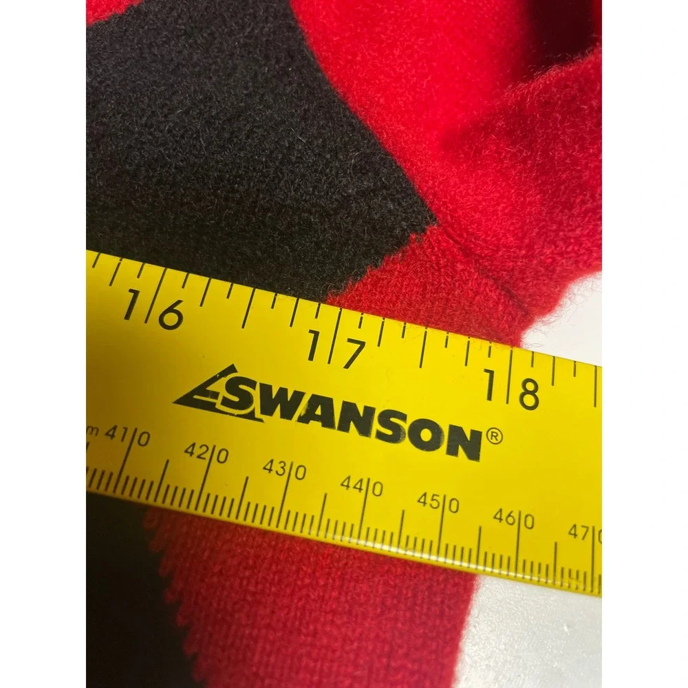Charter Club Cashmere Red V Neck Argyle Sweater Women's Medium - Picture 7 of 9